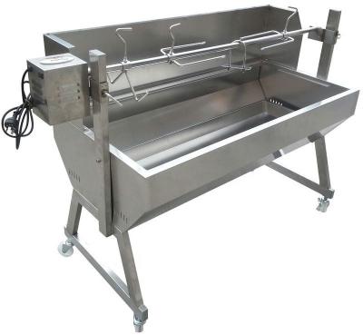 China Adjustable Height 1200mm Stainless Steel Charcoal BBQ Grill Spartan Pork Spit Rotisserie for sale