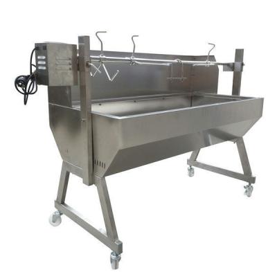 China Height 1.5m Adjustable Stainless Steel Spartan Spit Rotisserie With Windscreen for sale