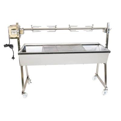 China Minion 1200mm Stainless Steel BBQ Spit Adjustable Large Height Rotisserie for sale