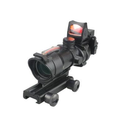 China Real Aluminum Tactical 4x32 ACOG Combo Fiber Hunting Prismatic Sight With Mini RMR Dot Sight for sale