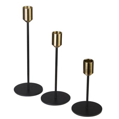 China Morden Decorative Brass Gold Metal Candle Holder Black Silver White Plated Candle Holders For Wedding for sale