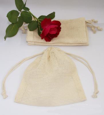 China Cotton Mesh Drawstring Bag For Bath from Mesh Pouch Soap Bags Recycle Cotton Soap Saver Pouch Net Household and Shower for sale