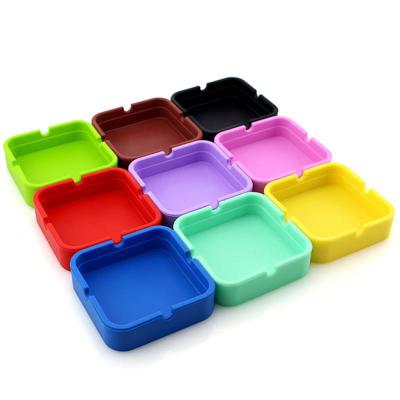 China Eco-friendly/BPA Free Mini Resin Mold Silicone Ashtray Bendable Unbreakable Safe Heat Resistant Non-Flammable Smoking Ashtrays for sale