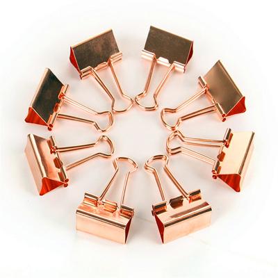 China Large Binder Staples Eco - Friendly Paper Clips Assorted Sizes Rose Gold Black Metal Paper Clip For Office for sale