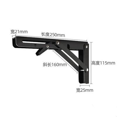 China Stainless Steel 8-20 Inch Folding Wall Shelf Bracket Wall Table Hardware Mounted Shelf Bracket for sale