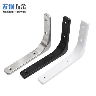 China Stainless Steel Or Cold Rolled Steel Zuogang Stainless Steel Floating Shelf Frames Right Angle Flat Corner Bracket for sale