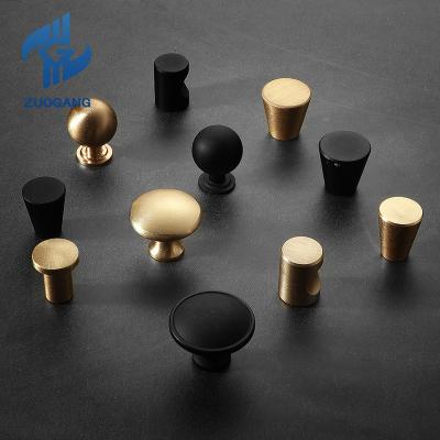 China Manufacturer Zuogang modern chainese sideboard knobs black gold drawer handles for sale