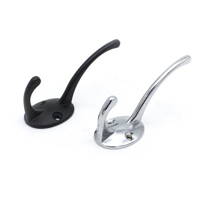 China Aluminum alloy sliver and black antique metal hooks for wall furniture and sanitary ware for sale