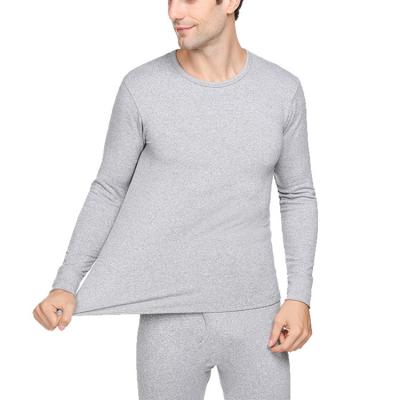 China Autumn Winter Plus Velvet Thermal QUICK DRY Men's Pajamas Suits Cheap Men's Two-Piece Set Sleepwear Seamless Solid Color Basic Nightgowns for sale