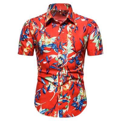 China Luxury Vintage TS67 Summer 100% Polyester Shorts Anti-pilling Sleeve Printed Hawaiian Designer Shirts For Men 2021 for sale