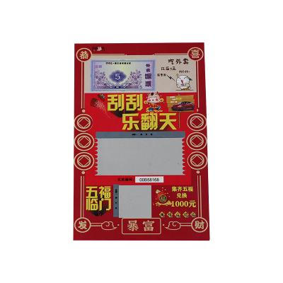 China Wholesale Custom Casino Scratch Off Lottery Ticket Printing Custom Scratch Off Lottery Ticket Card for sale