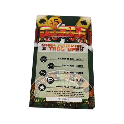 China Custom Good Quality Printing Verification Code Pull Tags Lottery Tickets for sale