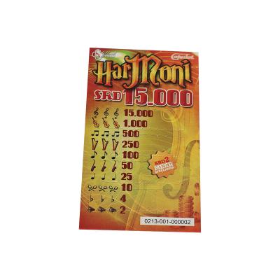 China Latest Verification Code Design Custom Peel Lottery Ticket Maker for sale