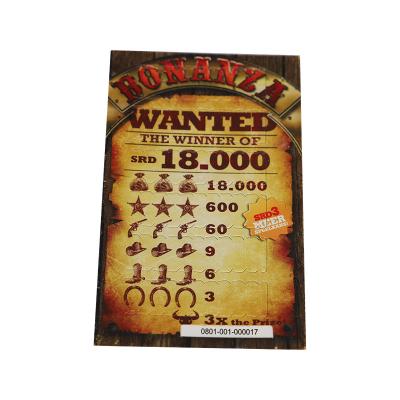 China Customized Verification Code Peel Lottery Ticket Windows 6 for sale