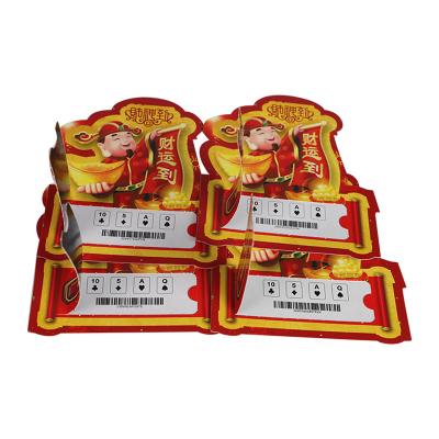 China Verification Code Custom Pull Tab Tickets Colorful Pull Tab Lottery Scratch Card Printing for sale