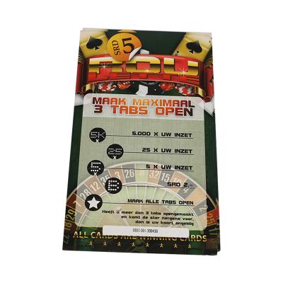 China Customized Printing by Code Verification Pull Tab Tickets Colorful Pull Tab Lottery Tickets for sale