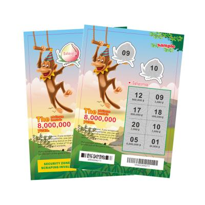 China Lottery Card Printing Voucher Printing Lottery Scratch Card Paper Scratch Winning Card for sale