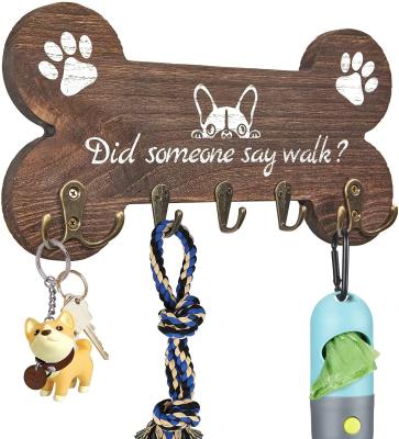 China Automatic Dog Leash Holder with 5 Decorative Key Hooks for Wall, Cute Housewarming Gifts for Dog Owner and Lovers for sale