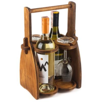 China Sustainable Premium High End Wooden Beer Rack Storage Box For Wine Bottles And Glasses for sale