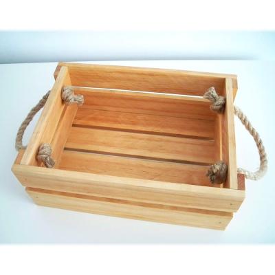 China Sustainable Reusable Wooden Fruit Box Storage Kitchen Natural Wooden Crate Made To Order for sale