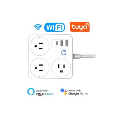 China Convenient Safety Tuya Smart Home Electric Extension Socket Power Strip With USB Ports UK EU US Universal Wifi Smart Electric Power Strip for sale