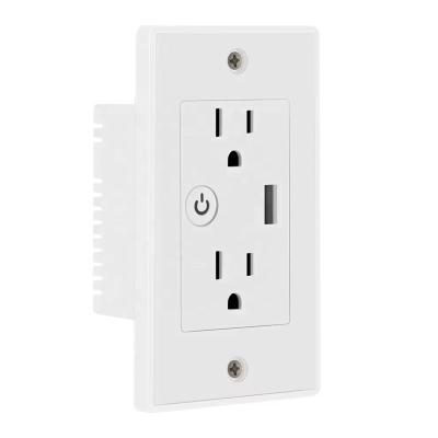 China Residential / General-Purpose 16A Tuya Wifi Smart Socket Outlet With Charger USB Charging Timing Smart Life App Voice Control Electrical Wall Socket US for sale