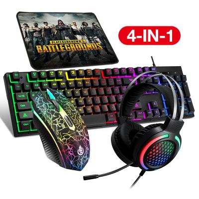 China Belen Computer Accessories RGB Waterproof Mouse Earphone Ergonomic Design Waterproof Keyboard 4 in 1 Combo Game for sale