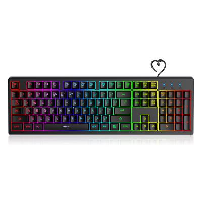 China With Multimedia Key Water Resistant Mechanical Feeling Keyboard Led Rainbow Color Keyboards Pink Gaming Keyboard Wired for sale