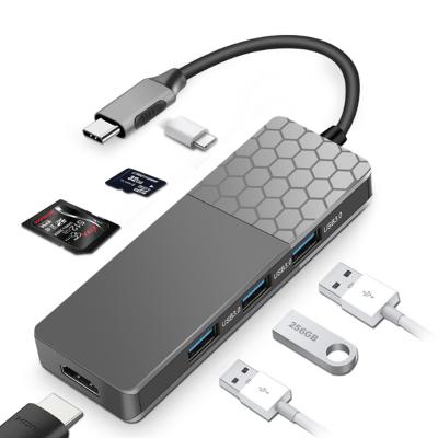 China Multiple USB-C Plugs Support Amazon Hot 7 In 1 Type C Multiport Adapter USB C 3.1 Hub 7 Ports Data Hub Docking Station Powered USB Flash Hub USB drives for sale