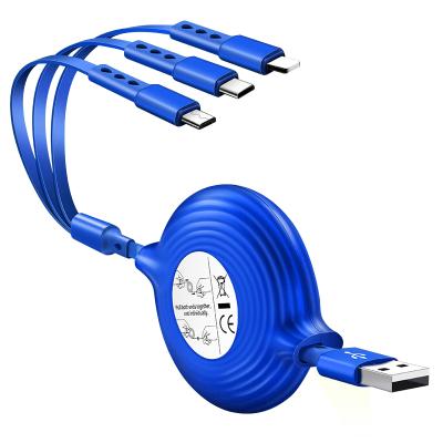 China Multi Function Data Transfer Cable 3 In 1 USB Cable 1.5M Quick Charge Fast Mobile Phone Charging Data Cable Custom Logo for sale