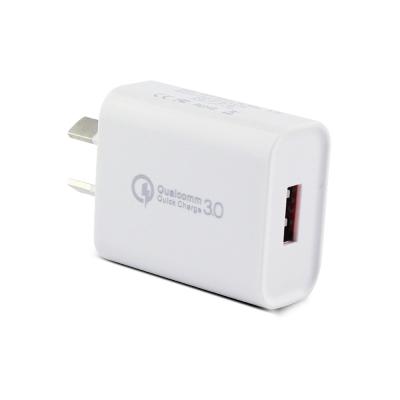 China Hot Sale Quick QC 3.0 Usb Wall Charger Phone Charger Au Plug Au Plug Quick Wall Charger Travel Wall Charger for sale