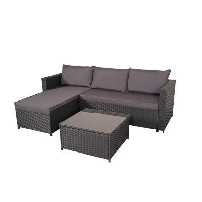 China Best Seller Modern Wicker Corner Sofa Set Rattan Patio Furniture Waterproof And Sunscreen Modern Rattan Sofa for sale