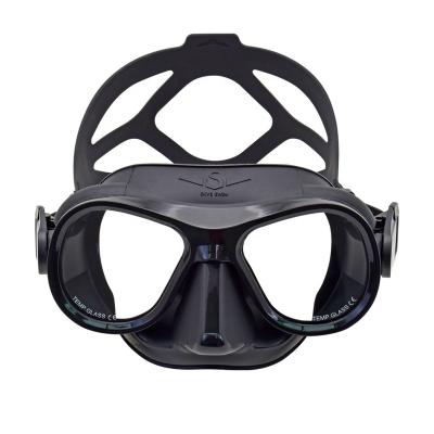 China Freediving New Product New Product Ultra Low Volume 25CC Wave Freediving Professional Swimming&Diving Mask Glass Scuba Diving Scuba for sale