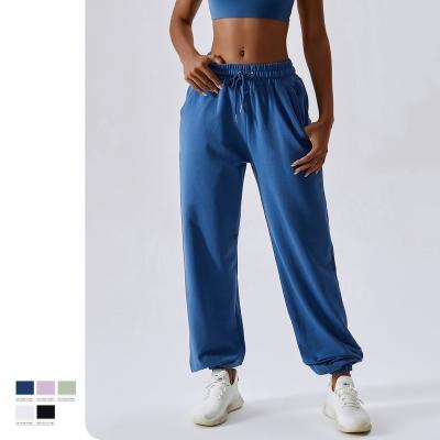 China Seamless Plus Size Waistband Loose Sports Sweatpants Women's Outdoor Dance Casual Pants Straight Leg Sweatpants for sale