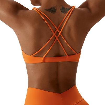 China Seamless New Design Yoga Wear Cross Back Gym Underwear Quick Dry Breathable Compression Fitness Yoga Bra for sale