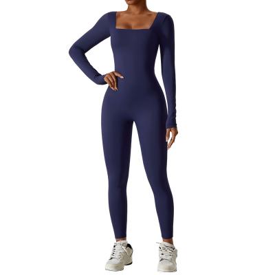 China Seamless Autumn Winter Tight Long Sleeve Yoga Clothes Women Skin Feeling Fitness Sports Quick Dry Yoga Jumpsuit for sale