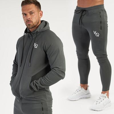 China QUICK DRY OEM Cotton Tracksuits Sweatsuit Muscle Fitness Mens Sports Hoodie Outdoor Gym Jogger Two Piece Set for sale