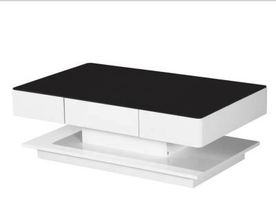 China Modern Modern High Gloss Coffee Table Glass Top for sale