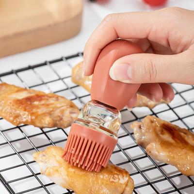 China Main freshness preservation silicone brush cooking and barbecue extrusion brush press type quantitative oil bottle for sale