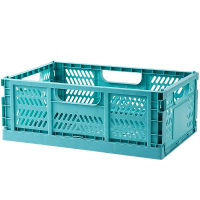 China Viable Desktop Storage Small Folding Cosmetic Basket Sundries Storage Box Stackable Basket for sale