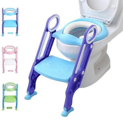 China Plastic Baby Toilet Step Practicing Stool For Bathroom Space Save Durable Non-slip Toilet Potty Stool For Kids for sale