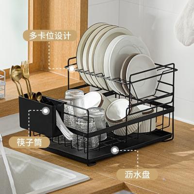 China Double-Layer Dish Drain Dish Rack Multi-Layer Large Capacity Multi-Layer Storage Rack for sale