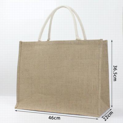 China Waterproof Burlap Tote Bag Laminated Interior Large Waterproof Jute Bags Tote Beach Bags for Mother Teacher Bridesmaid Wedding Shopping for sale