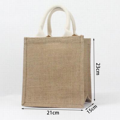 China Waterproof Burlap Tote Bags, Burlap Gift Wraps with Handles, Jute Beach Bags Striped Reusable Grocery Totes for Bridesmaid, D for sale