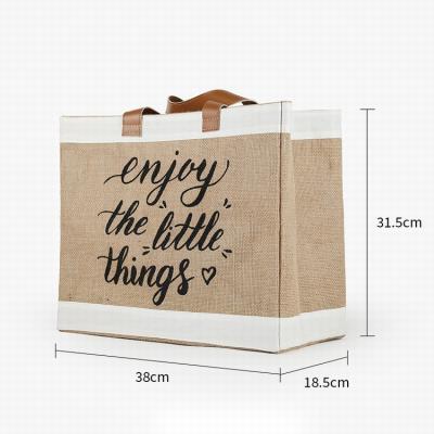 China Waterproof Custom Your Own Design Eco Printing Logo Jute Burlap Canvas Shopping Reusable Foldable Foldable Jute Bag Tote for sale