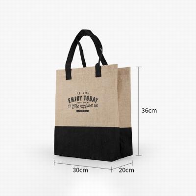 China Waterproof Custom Your Own Design Eco Printing Logo Jute Burlap Canvas Shopping Reusable Foldable Foldable Jute Bag Tote for sale