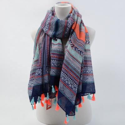 China New Factory Vintage Eco-Friendly Large Lady Bohemian Soft Scarf Women Beach Tassel Shawl Scarves for sale