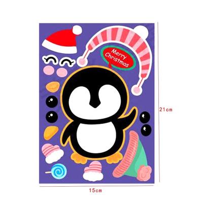 China Eco-Friendly Christmas Party Games For Kids Christmas Stickers For Santa Penguin Christmas Activities DIY Stickers For Kids for sale