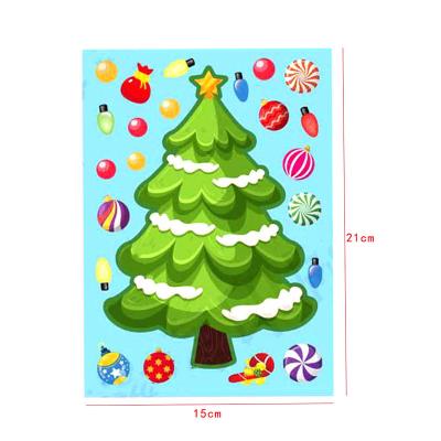 China Merry Christmas New Year Christmas Tree Stickers Penguin Elk Christmas Sticker Eco-Friendly Gifts Decorations for sale