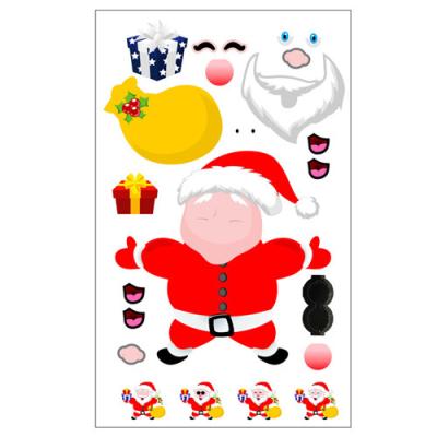 China Hot Sale Eco-friendly Christmas Santa Snowflake Decoration Sticker Waterproof Stickers For Student Kids for sale